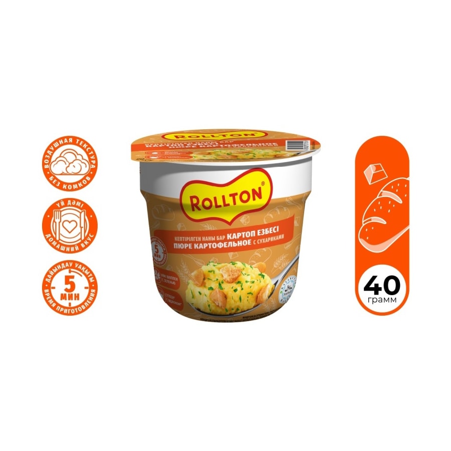 Роллтон картофельное пюре с сухариками 40 г.